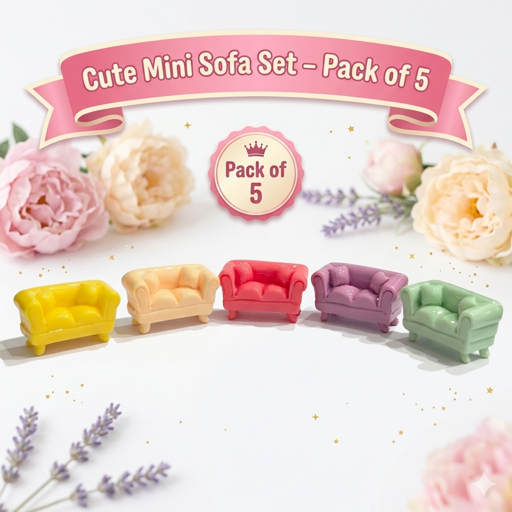 Cute Mini Sofa Miniature Set (Pack of 5)