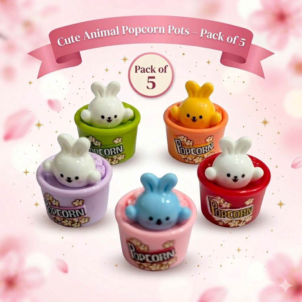 Cute Animal Popcorn Pots (Pack of 5)