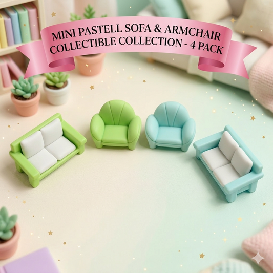 Mini Pastell Sofa & Armchair Miniatures (Pack of 4)