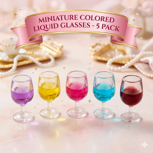 Miniature Colored Liquid Glasses (Pack of 5)