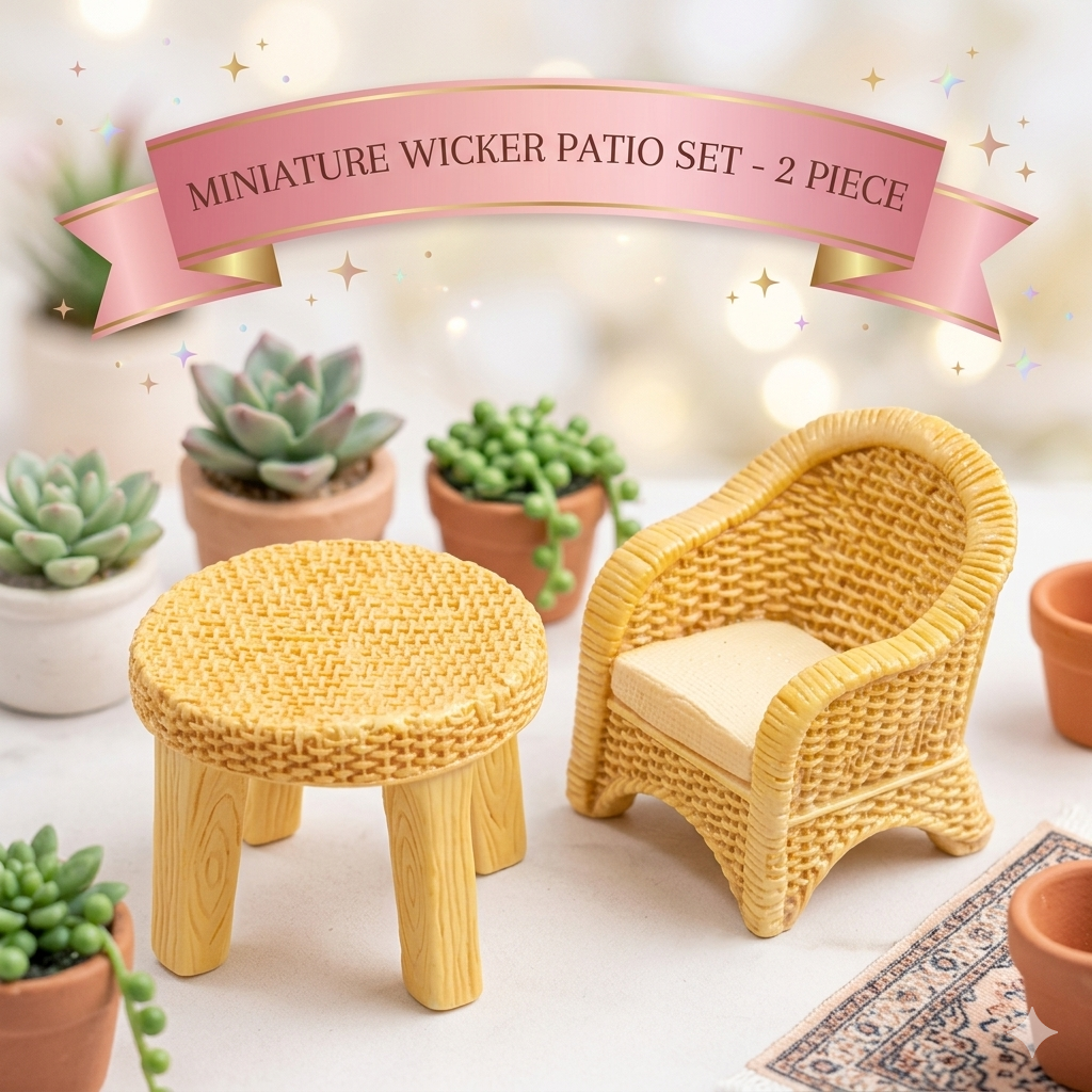 Wicker Patio Miniature Set (2 Pieces)