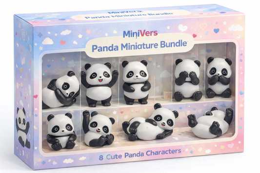 Panda Miniature Collector Set (8 Pieces in 1)